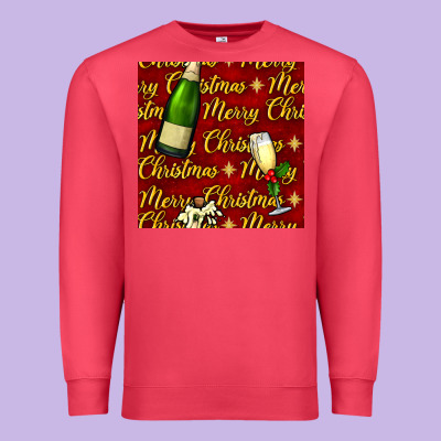 Merry Christmas Champagne Seamless Pattern Premium Sweatshirt Designed By Bundleandbundleshop