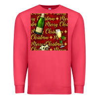 Cardinal merry christmas champagne seamless pattern Premium Sweatshirt - BundleAndBundleShop