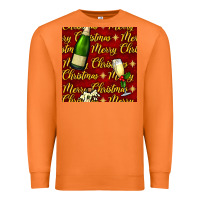Carrot merry christmas champagne seamless pattern Premium Sweatshirt - BundleAndBundleShop