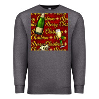 Charcoal Heather merry christmas champagne seamless pattern Premium Sweatshirt - BundleAndBundleShop