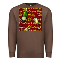 Chestnut merry christmas champagne seamless pattern Premium Sweatshirt - BundleAndBundleShop
