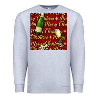 Heather Grey merry christmas champagne seamless pattern Premium Sweatshirt - BundleAndBundleShop