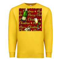 Lemon merry christmas champagne seamless pattern Premium Sweatshirt - BundleAndBundleShop