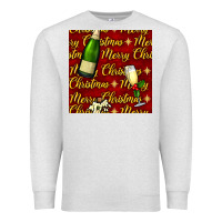 Oatmeal Heather merry christmas champagne seamless pattern Premium Sweatshirt - BundleAndBundleShop