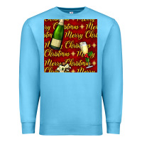 Ocean Blue merry christmas champagne seamless pattern Premium Sweatshirt - BundleAndBundleShop