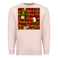 Pale Pink merry christmas champagne seamless pattern Premium Sweatshirt - BundleAndBundleShop