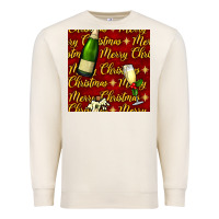 Sandshell merry christmas champagne seamless pattern Premium Sweatshirt - BundleAndBundleShop
