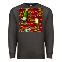 Smoke merry christmas champagne seamless pattern Premium Sweatshirt - BundleAndBundleShop