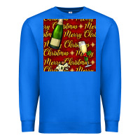 True Royal merry christmas champagne seamless pattern Premium Sweatshirt - BundleAndBundleShop