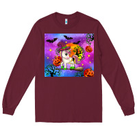 Burgundy halloween unicorn Long Sleeve Tee - Zillion Design Studio