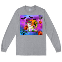 Heather Grey halloween unicorn Long Sleeve Tee - Zillion Design Studio
