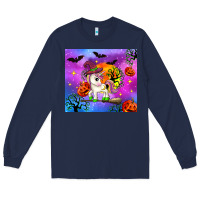 Navy halloween unicorn Long Sleeve Tee - Zillion Design Studio