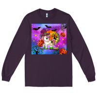 Plum halloween unicorn Long Sleeve Tee - Zillion Design Studio