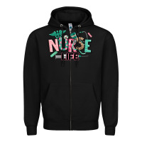 Black nurse life Zipper Hoodie - texasbilliewilder