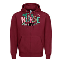 Burgundy nurse life Zipper Hoodie - texasbilliewilder