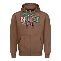 Chestnut nurse life Zipper Hoodie - texasbilliewilder