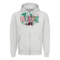 Dove Grey nurse life Zipper Hoodie - texasbilliewilder