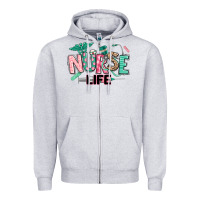 Heather Grey nurse life Zipper Hoodie - texasbilliewilder