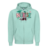 Seafoam nurse life Zipper Hoodie - texasbilliewilder