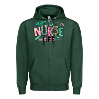 Sports Green nurse life Zipper Hoodie - texasbilliewilder