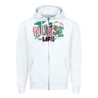 White nurse life Zipper Hoodie - texasbilliewilder