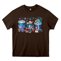 Chocolate Brown Christmas Coffee Heavy Core Tee - CowhideDigitalArt