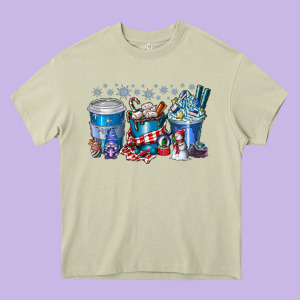 Christmas Coffee Heavy Core Tee Designed By Cowhidedigitalart