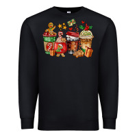 Black christmas cookie coffee cups Premium Sweatshirt - AdoDesignShop