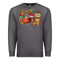 Charcoal Heather christmas cookie coffee cups Premium Sweatshirt - AdoDesignShop