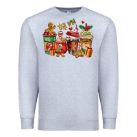 Heather Grey christmas cookie coffee cups Premium Sweatshirt - AdoDesignShop