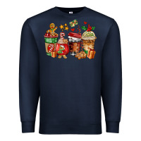 Navy christmas cookie coffee cups Premium Sweatshirt - AdoDesignShop