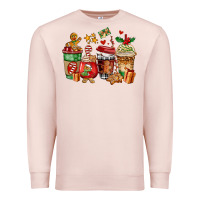 Pale Pink christmas cookie coffee cups Premium Sweatshirt - AdoDesignShop