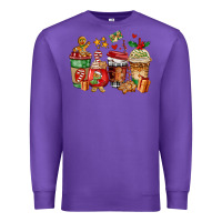 Purple christmas cookie coffee cups Premium Sweatshirt - AdoDesignShop