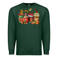 Sports Green christmas cookie coffee cups Premium Sweatshirt - AdoDesignShop