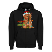 Black merry and bright toy poodle Zipper Hoodie - RanaPortraitStore