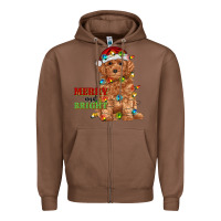 Chestnut merry and bright toy poodle Zipper Hoodie - RanaPortraitStore