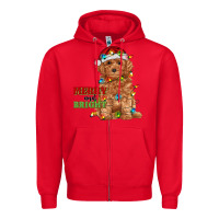 Merry And Bright Toy Poodle Zipper Hoodie | Teevron