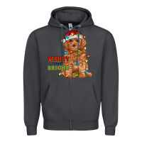 Smoke merry and bright toy poodle Zipper Hoodie - RanaPortraitStore