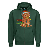 Sports Green merry and bright toy poodle Zipper Hoodie - RanaPortraitStore