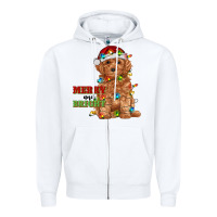 White merry and bright toy poodle Zipper Hoodie - RanaPortraitStore
