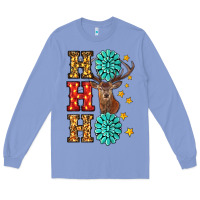 Colony Blue Gemstone And Reindeer Christmas Ho Ho Ho Long Sleeve Tee - RanaPortraitStore