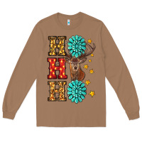 Toasted Coconut Gemstone And Reindeer Christmas Ho Ho Ho Long Sleeve Tee - RanaPortraitStore