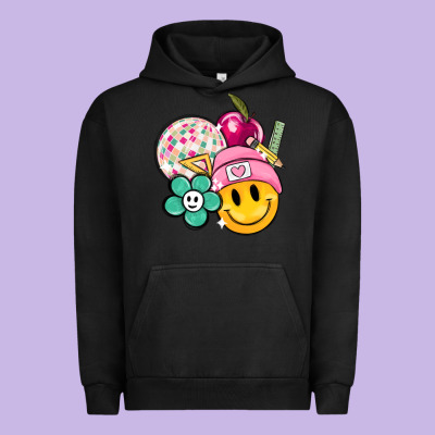 Smiley Face And School Elementary Urban Hoodie Designed By Maliassmallbusiness