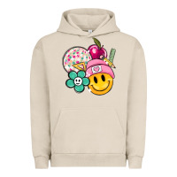 Pigment French Oak smiley face and school elementary Urban Hoodie - MaliasSmallBusiness