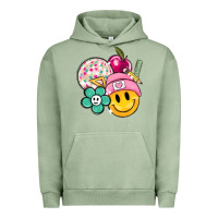 Pigment Oil Green smiley face and school elementary Urban Hoodie - MaliasSmallBusiness