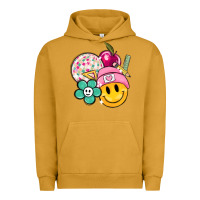 Pigment Peanut Butter smiley face and school elementary Urban Hoodie - MaliasSmallBusiness