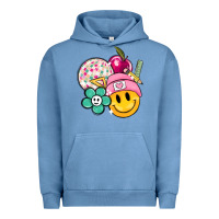 Pigment Pebble Blue smiley face and school elementary Urban Hoodie - MaliasSmallBusiness