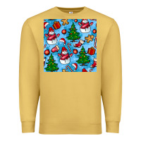 Antique Gold christmas trees and snow seamless pattern Premium Sweatshirt - BundleAndBundleShop