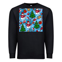 Black christmas trees and snow seamless pattern Premium Sweatshirt - BundleAndBundleShop
