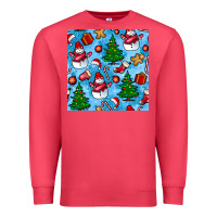 Cardinal christmas trees and snow seamless pattern Premium Sweatshirt - BundleAndBundleShop